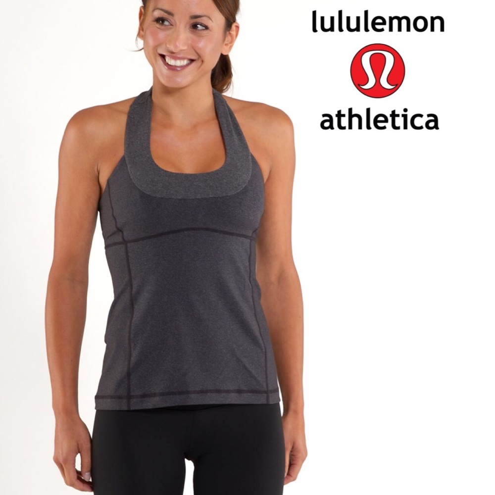VGUC Lulu Wee Stripe Scoop Neck Tank Top Gray 8